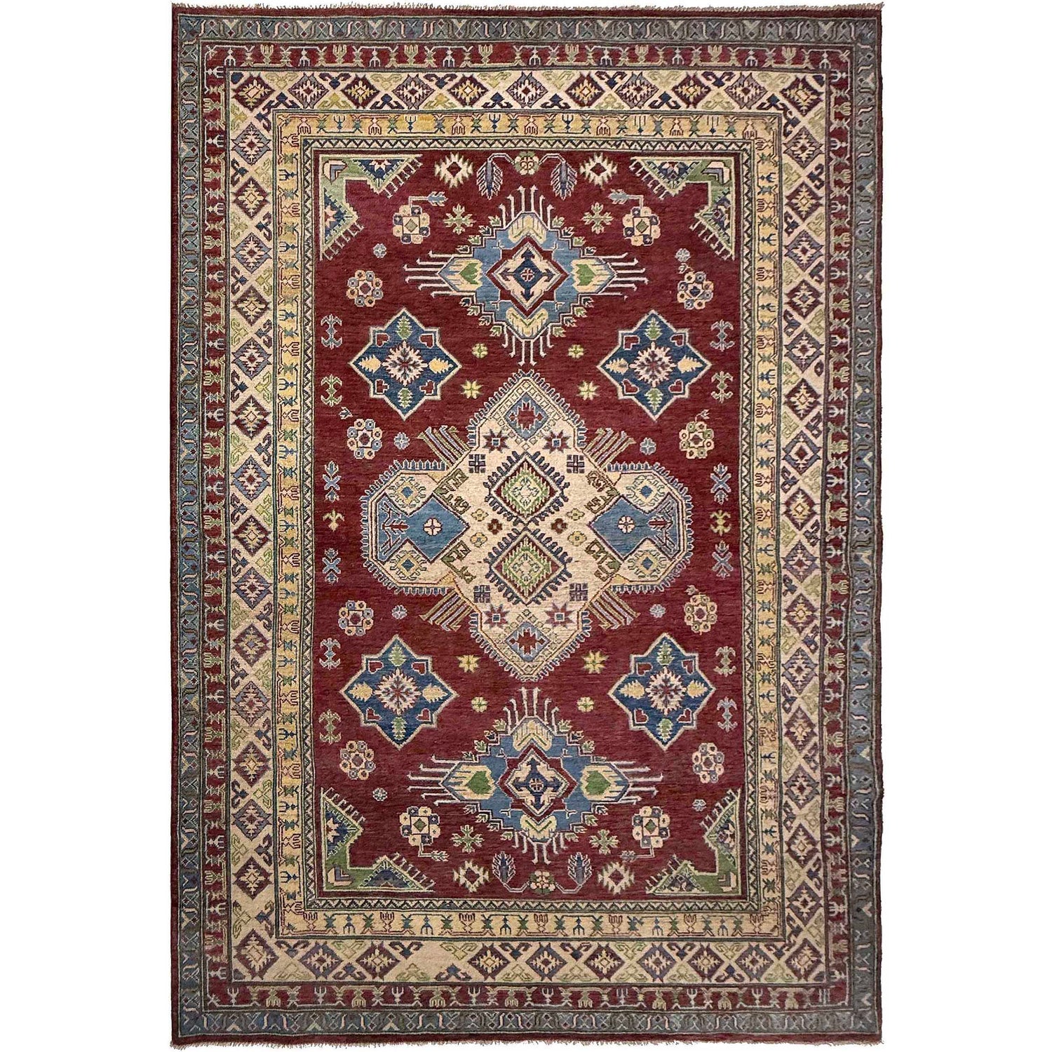Hand Knotted Kazak Rug 6' 8" x 9' 11" (ft) - No. G37577