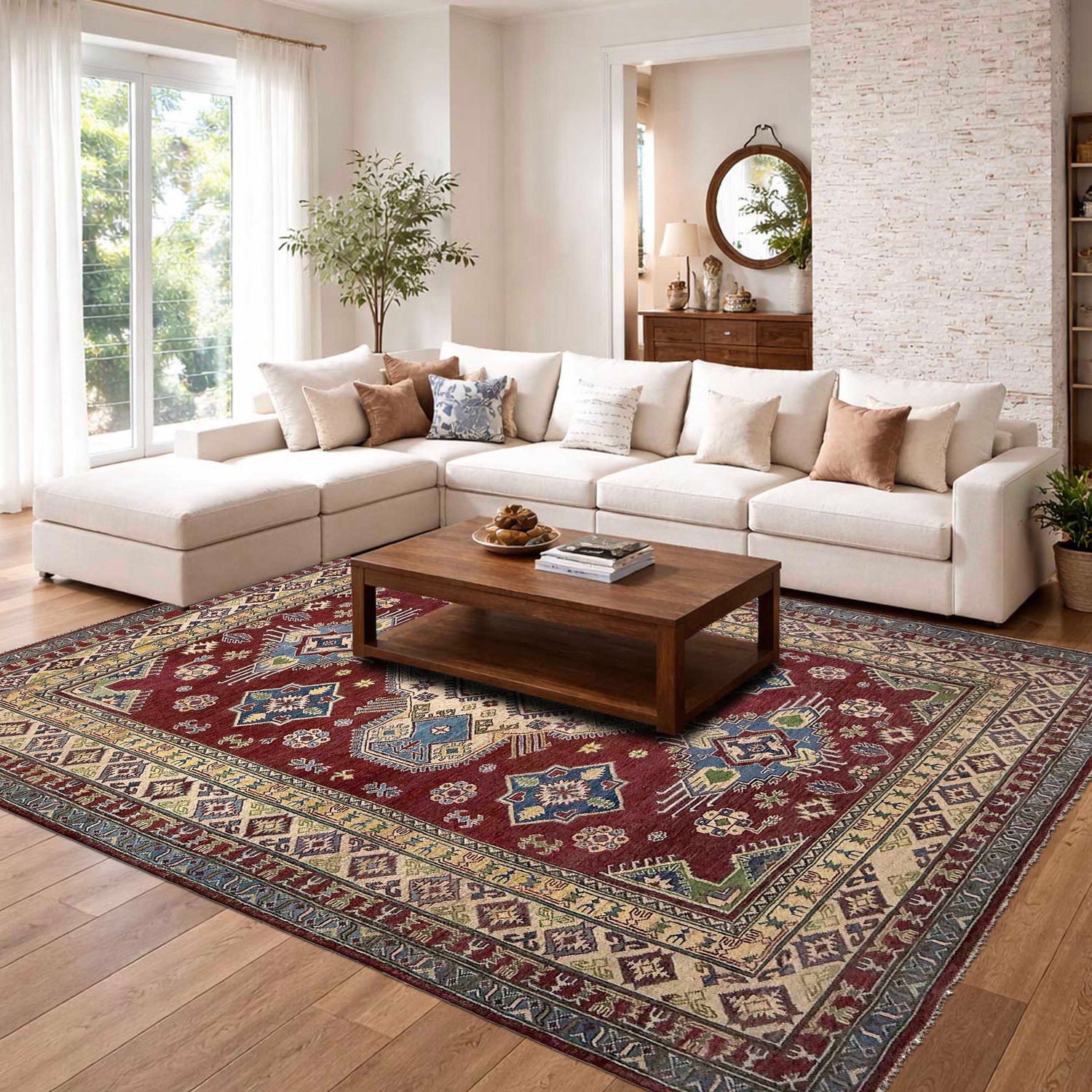 Hand Knotted Kazak Rug 6' 8" x 9' 11" (ft) - No. G37577