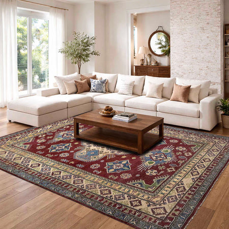 Hand Knotted Kazak Rug 6' 8" x 9' 11" (ft) - No. G37577