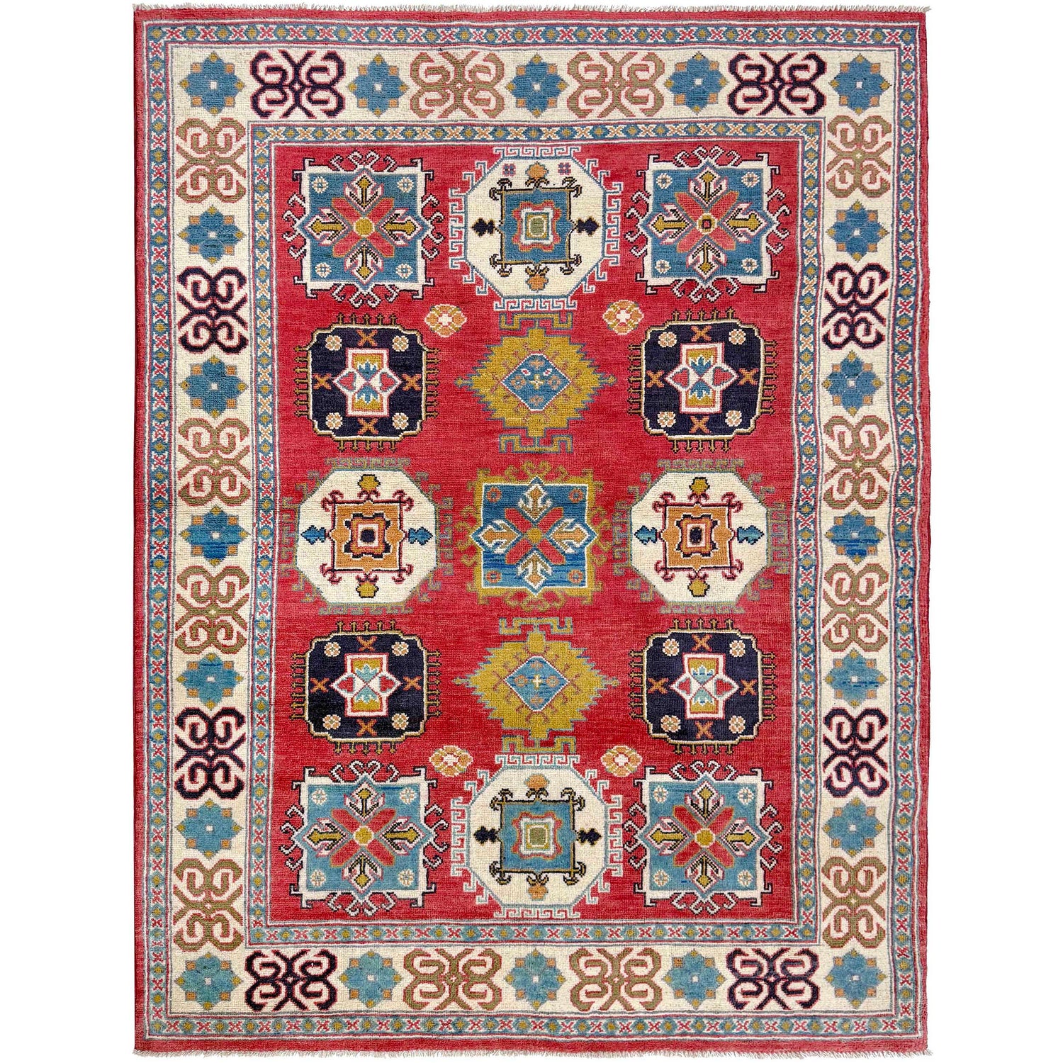 Hand Knotted Kazak Rug 5' 0" x 6' 6" (ft) - No. G37580