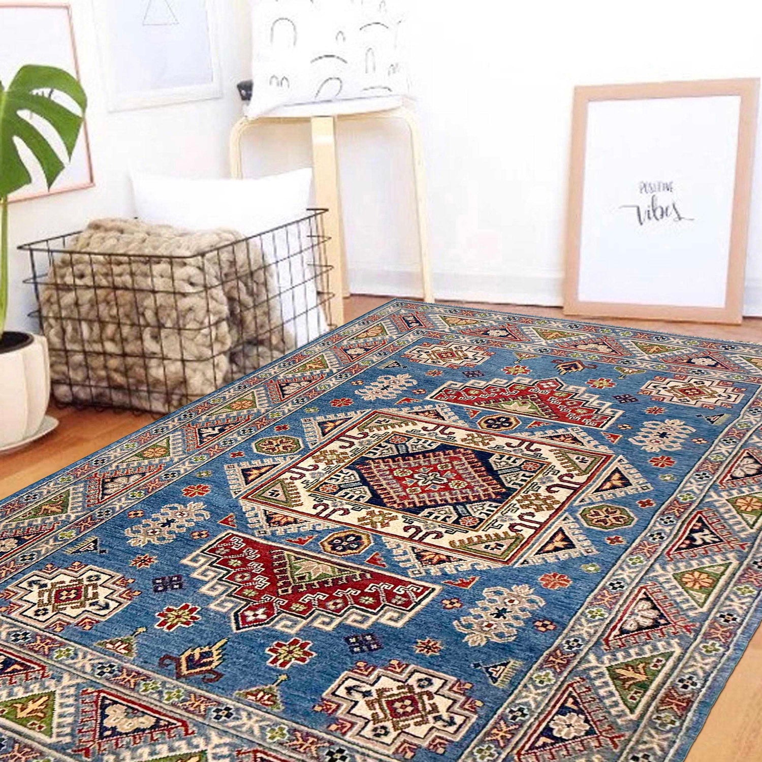 Oriental Kazak Rug 5' 0" x 6' 11" (ft) - No. G37581