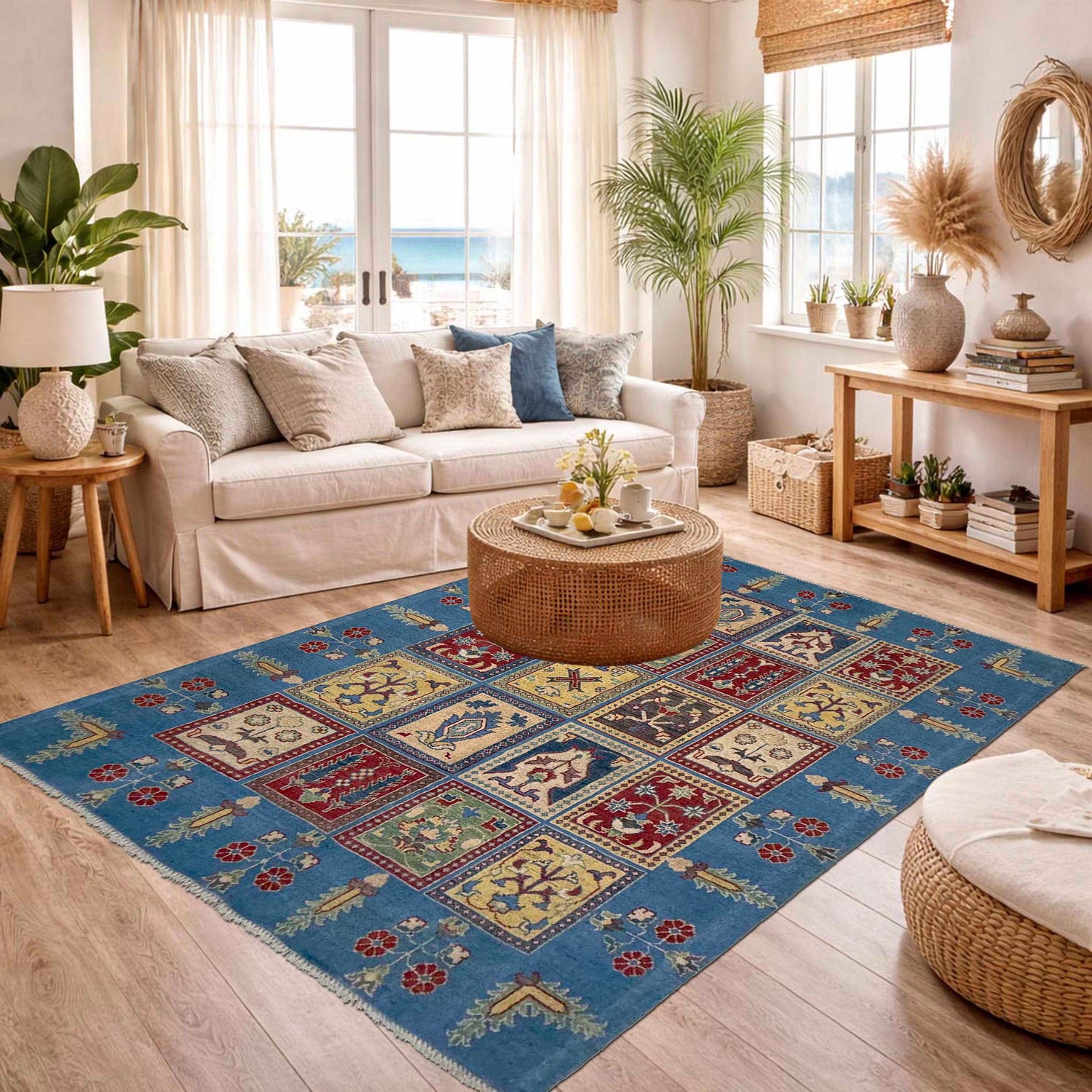Blue Color Bakhtiar Rug 4' 11" x 6' 6" (ft) - No. G37584
