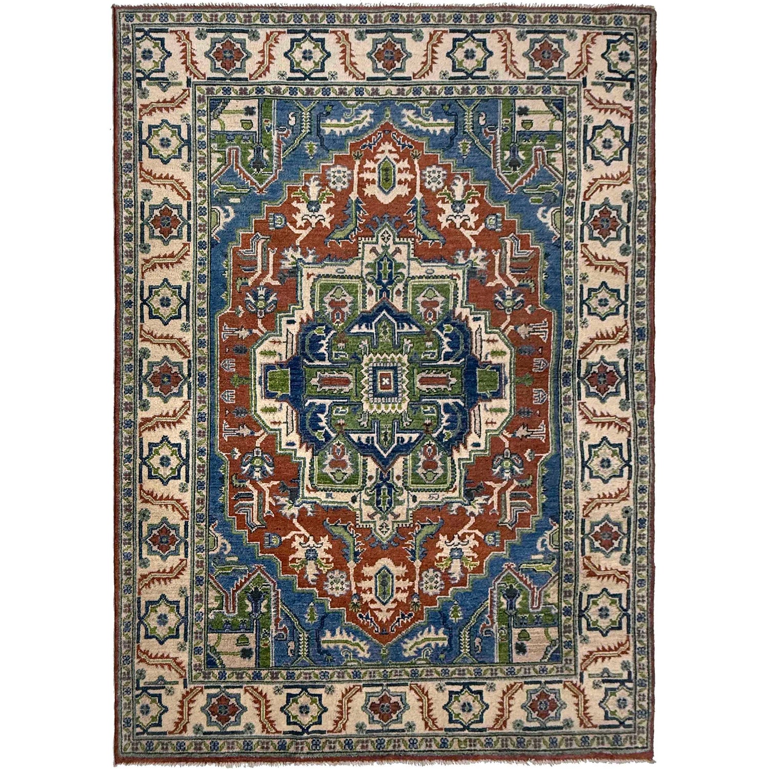 Hand Knotted Persian Design Heriz Rug 5' 1" x 7' 0" (ft) - No. G37586