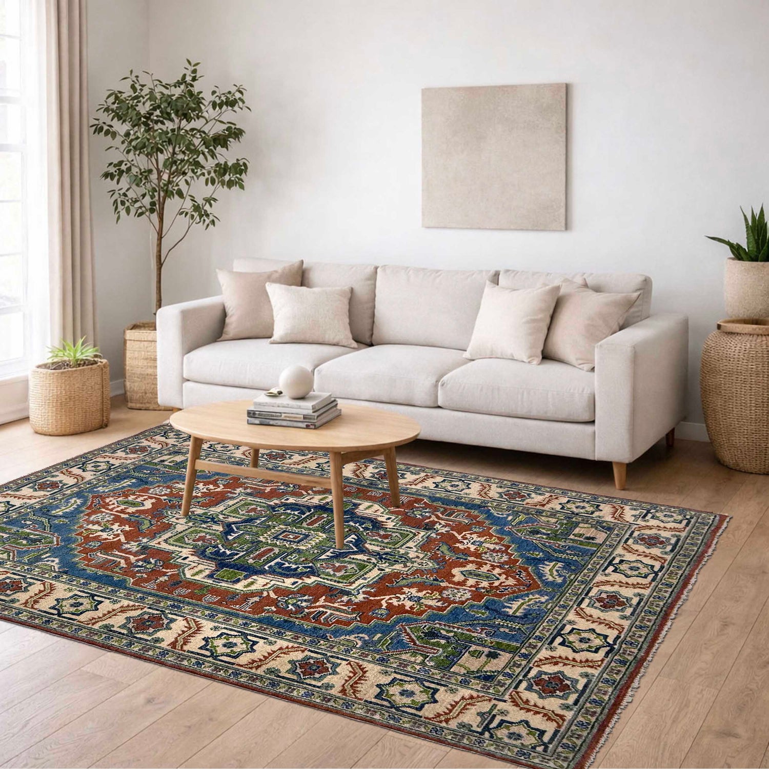 Hand Knotted Persian Design Heriz Rug 5' 1" x 7' 0" (ft) - No. G37586