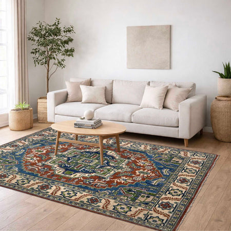 Hand Knotted Persian Design Heriz Rug 5' 1" x 7' 0" (ft) - No. G37586