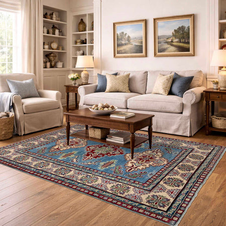 Blue Color Kazak Rug 4' 11" x 6' 9" (ft) - No. G37588
