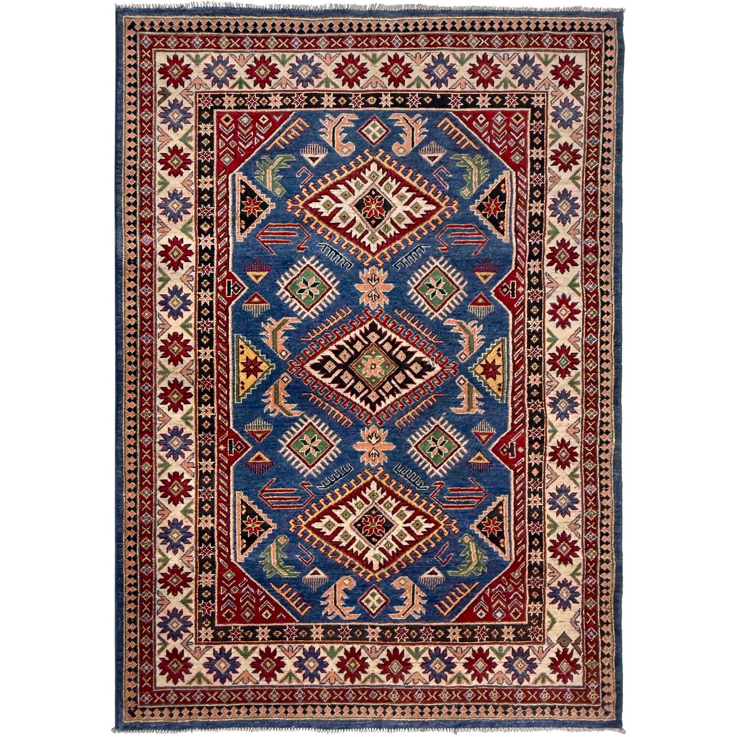 Hand Knotted Kazak Rug 4' 10" x 7' 3" (ft) - No. G37597