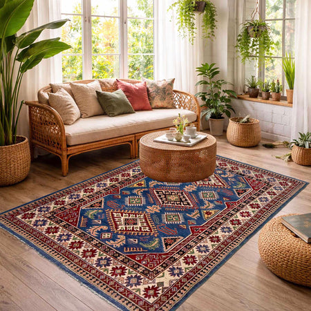 Hand Knotted Kazak Rug 4' 10" x 7' 3" (ft) - No. G37597