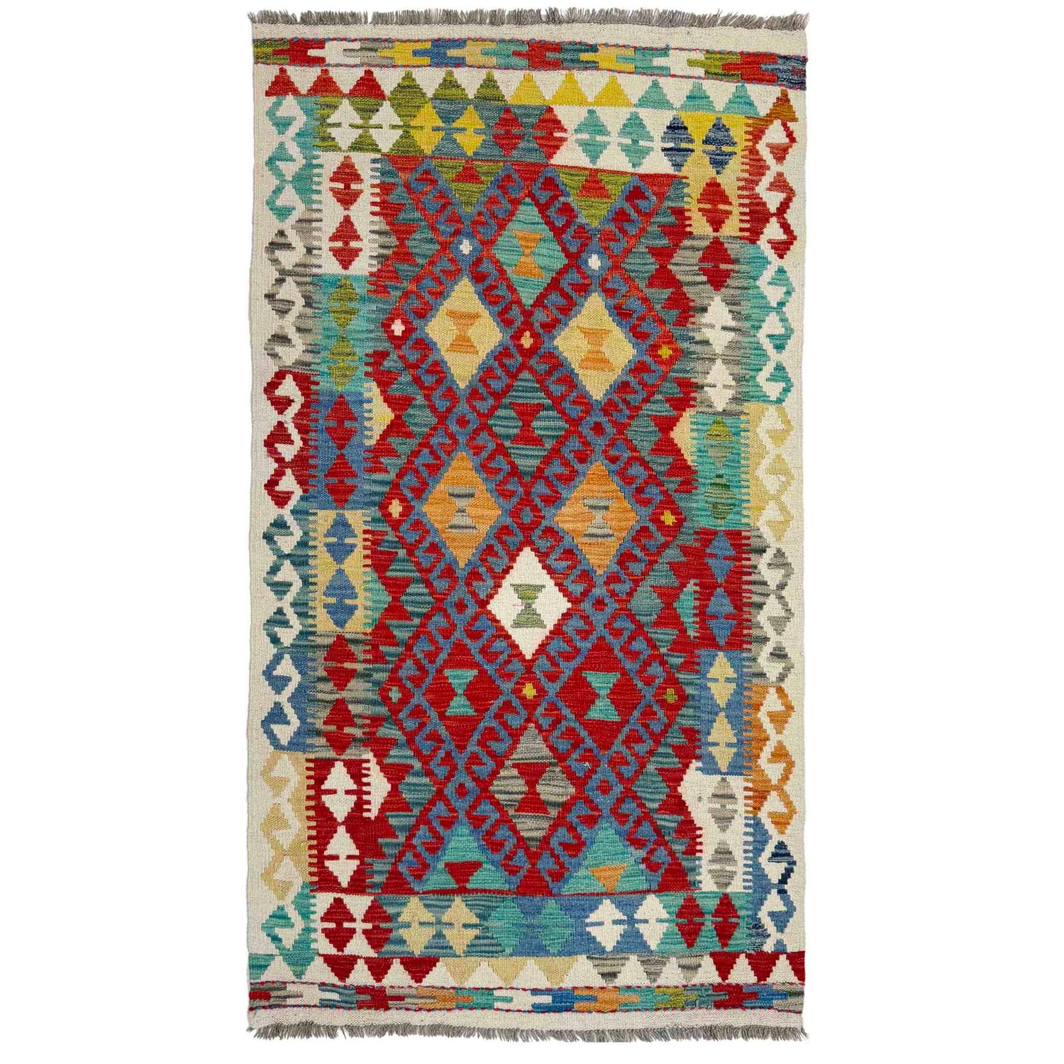 Handmade Vegetable Kelim 3' 1" x 5' 9" (ft) - No. G38576
