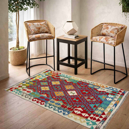 Handmade Vegetable Kelim 3' 1" x 5' 9" (ft) - No. G38576