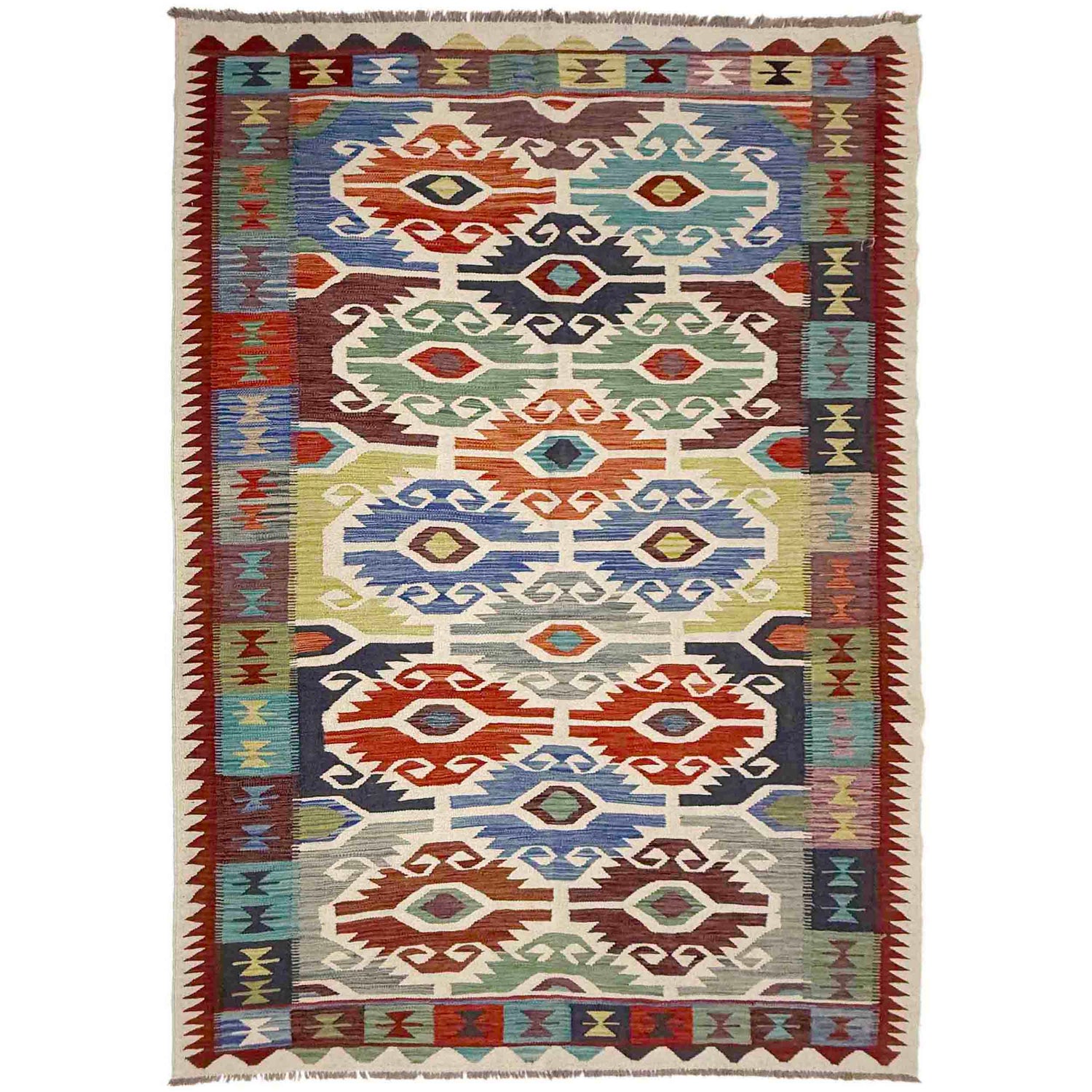 Handmade Vegetable Kelim 5' 10" x 9' 1" (ft) - No. G38824