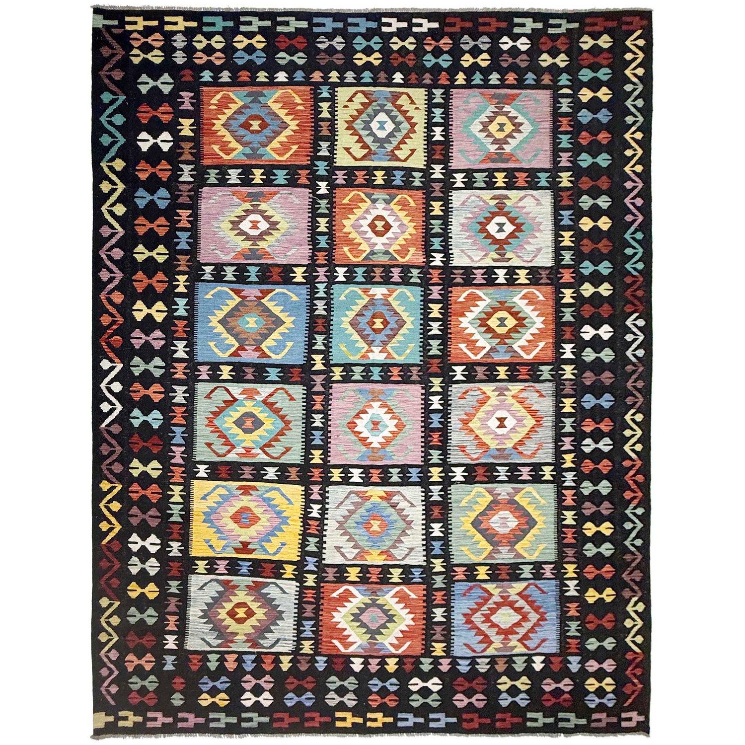 Handmade Vegetable Kelim 9' 5" x 12' 6" (ft) - No. G38825