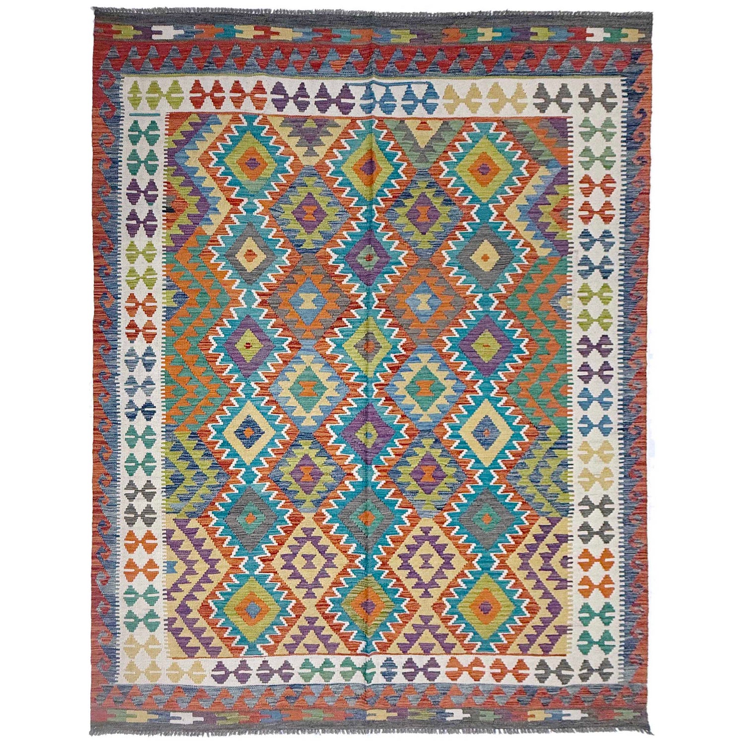 Handmade Vegetable Kelim 6' 9" x 9' 7" (ft) - No. G38830