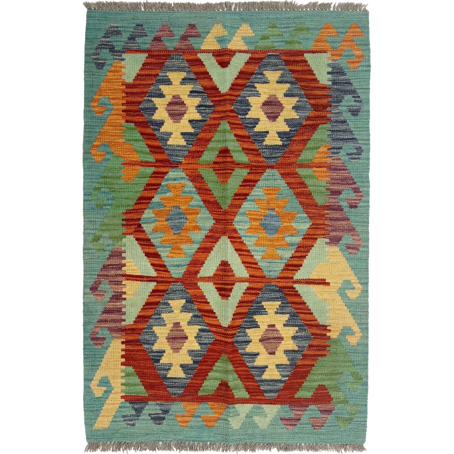 Handmade Vegetable Kilim 2' 7" x 4' 1" (ft) - No. G38833
