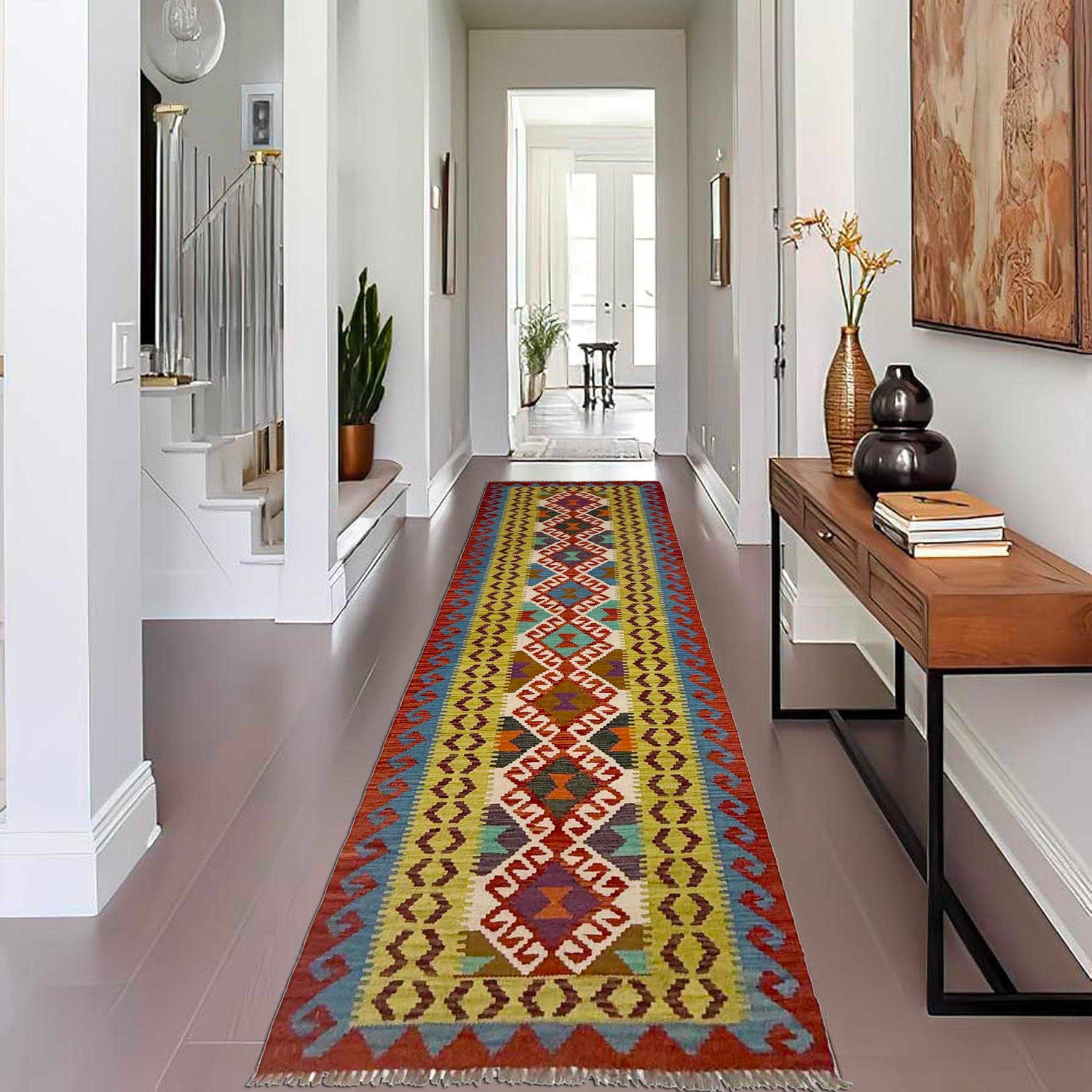 Vegetable Kelim Runner 2' 7" x 9' 5" (ft) - No. G38834
