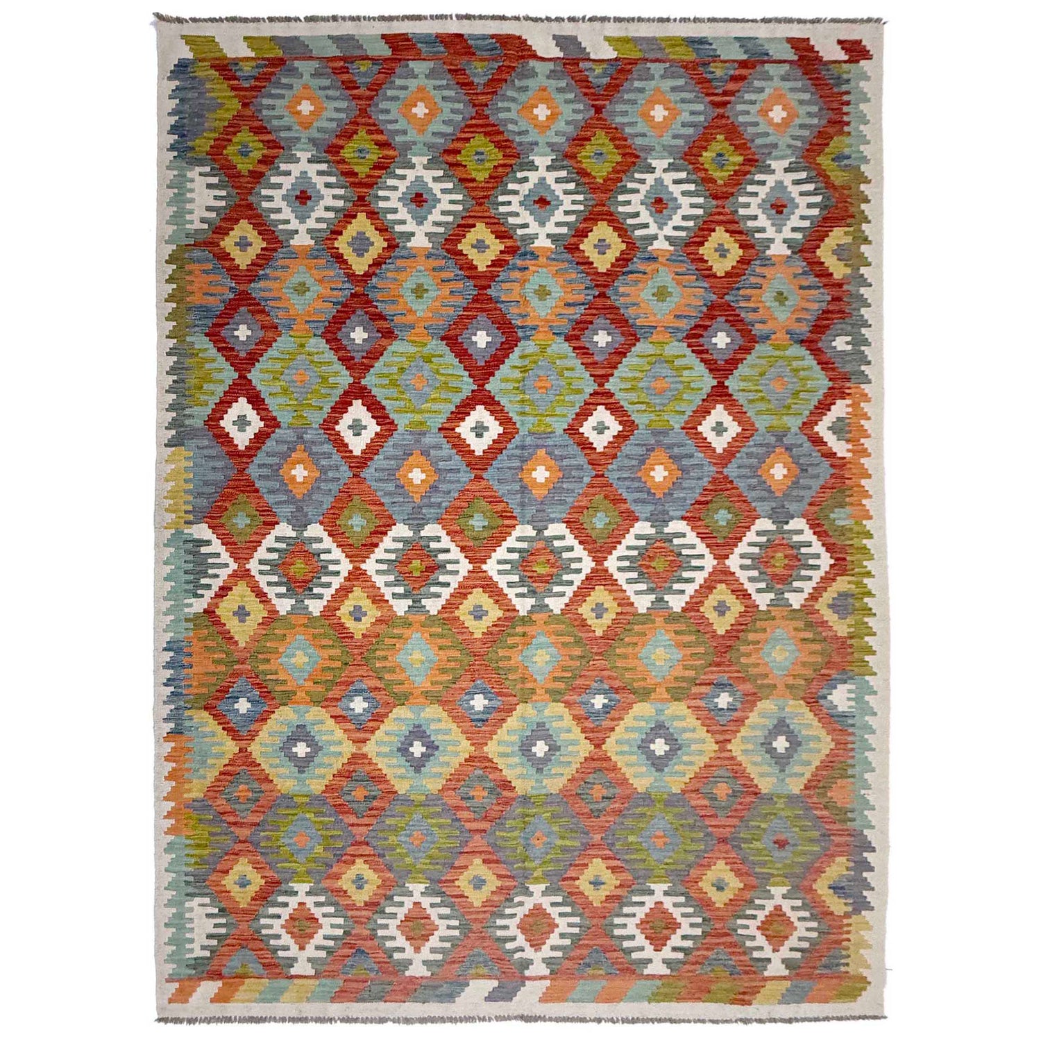 Handmade Vegetable Kelim 6' 7" x 9' 5" (ft) - No. G38839