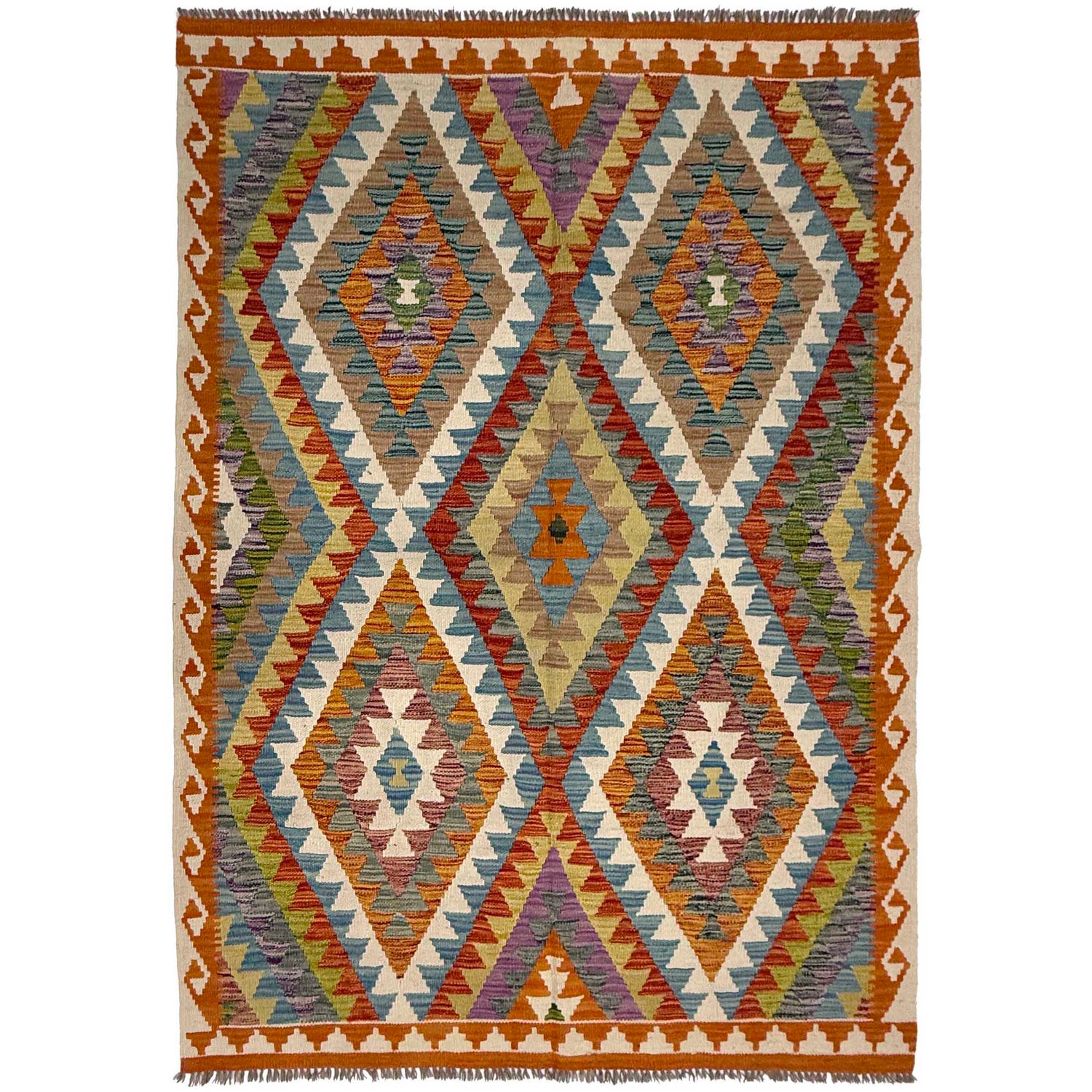 Handmade Vegetable Kelim 4' 11" x 6' 5" (ft) - No. G38844