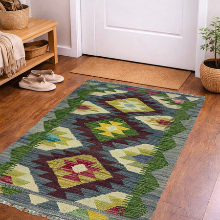 Handmade Vegetable Kilim 2' 0" x 2' 11" (ft) - No. G38848