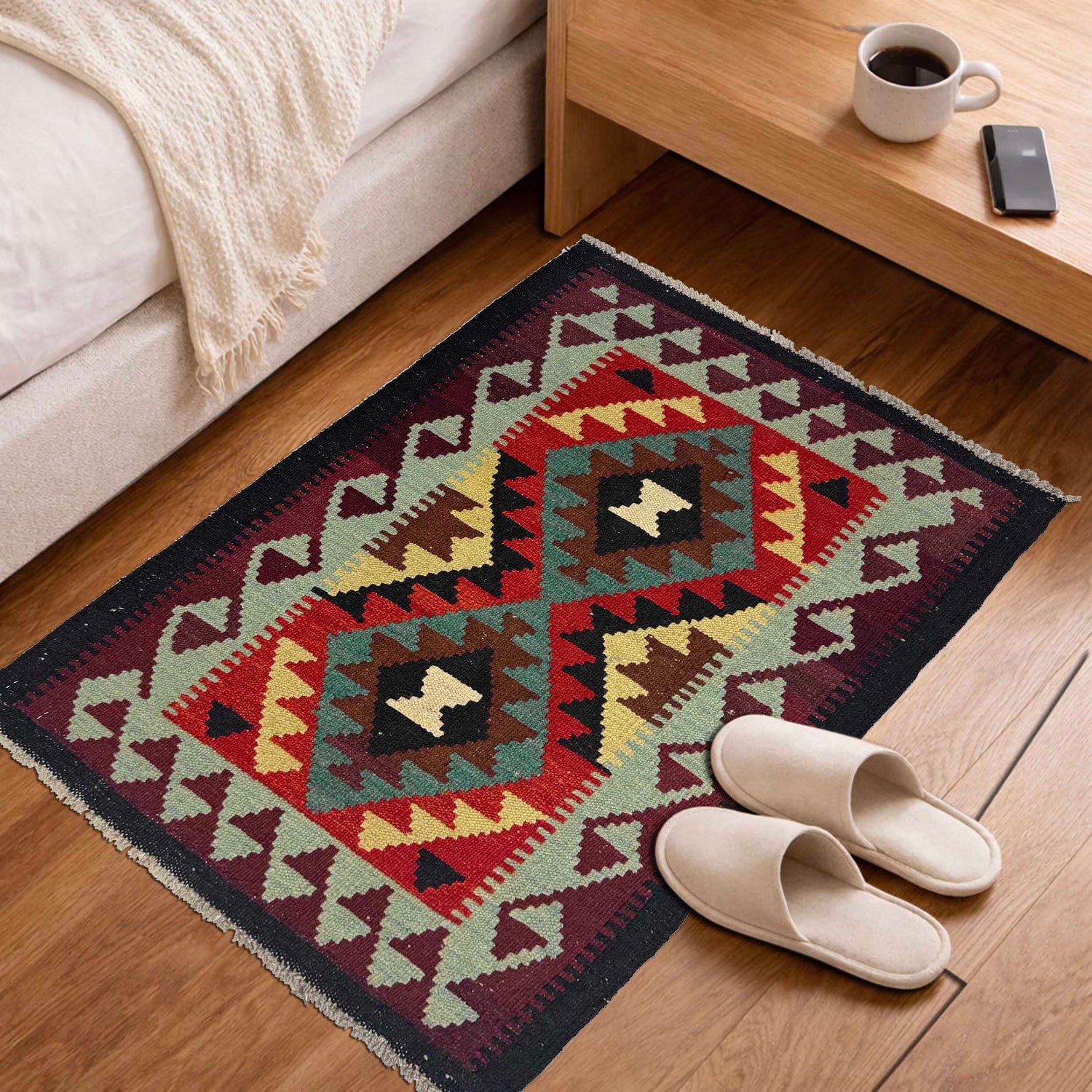 Handmade Vegetable Kelim 2' 0" x 2' 11" (ft) - No. G38852