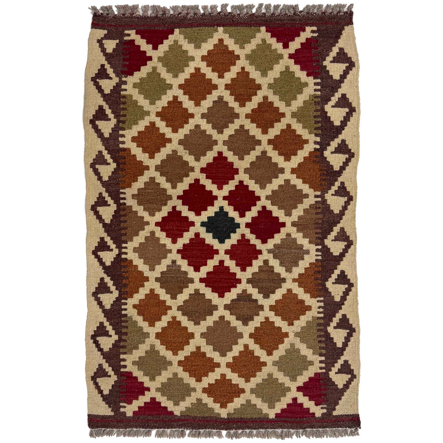 Handmade Vegetable Kelim 1' 11" x 3' 1" (ft) - No. G38853