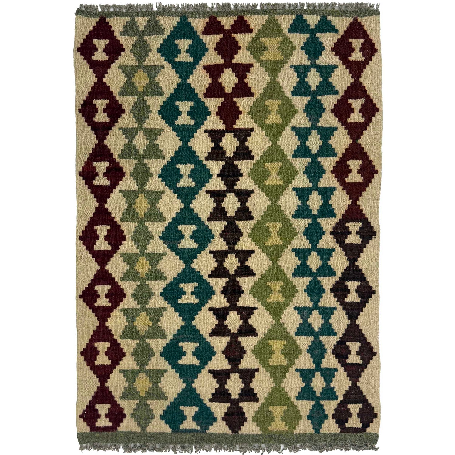 Handmade Vegetable Kilim 2' 0" x 2' 11" (ft) - No. G38858