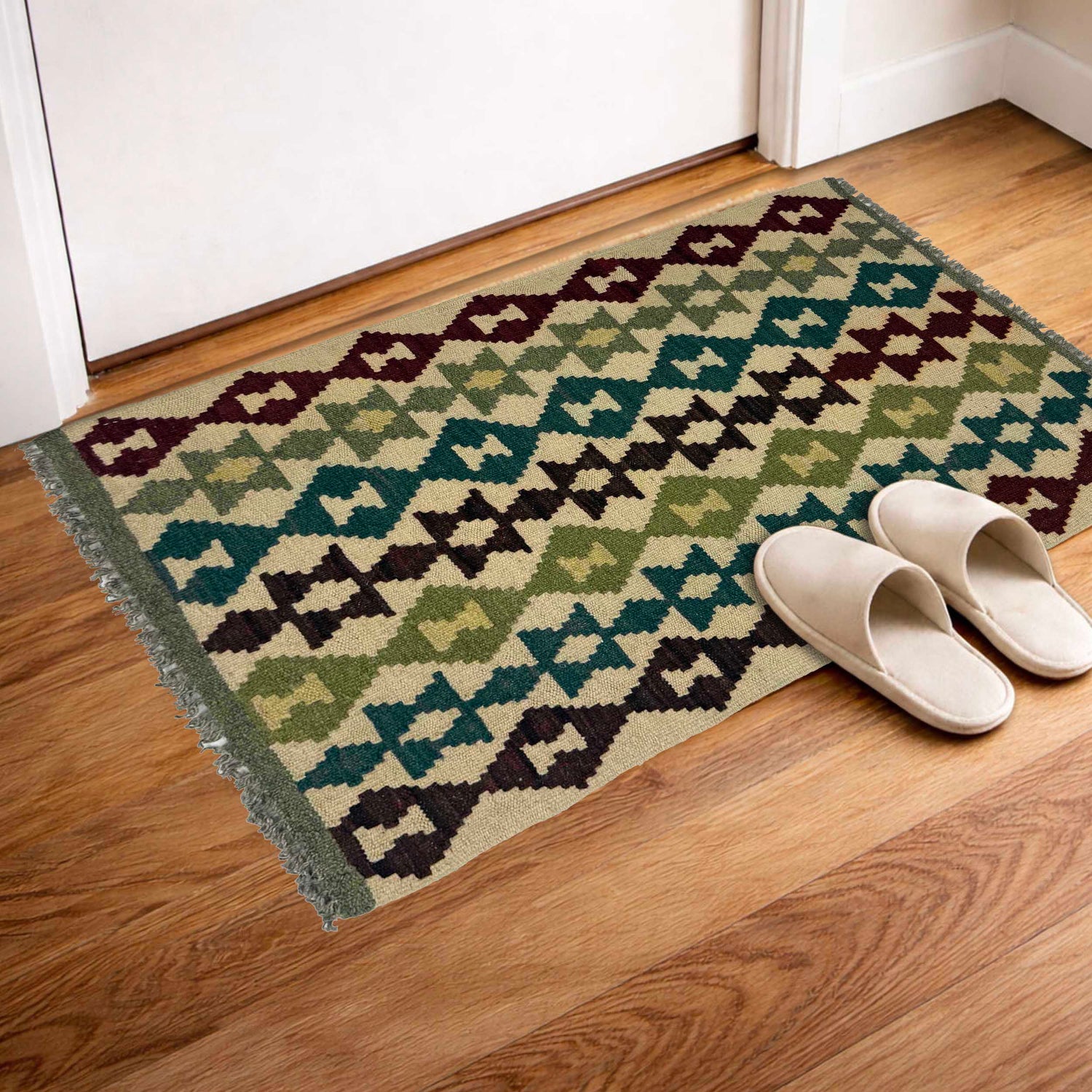 Handmade Vegetable Kilim 2' 0" x 2' 11" (ft) - No. G38858