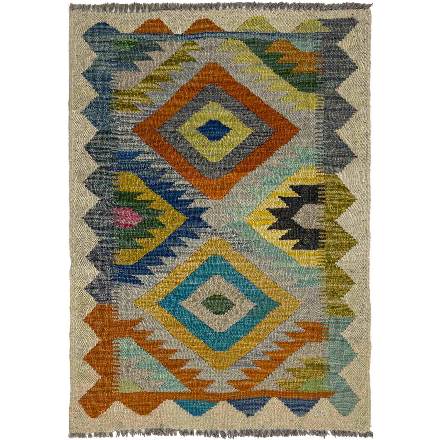 Handmade Vegetable Kilim 2' 0" x 3' 0" (ft) - No. G38859