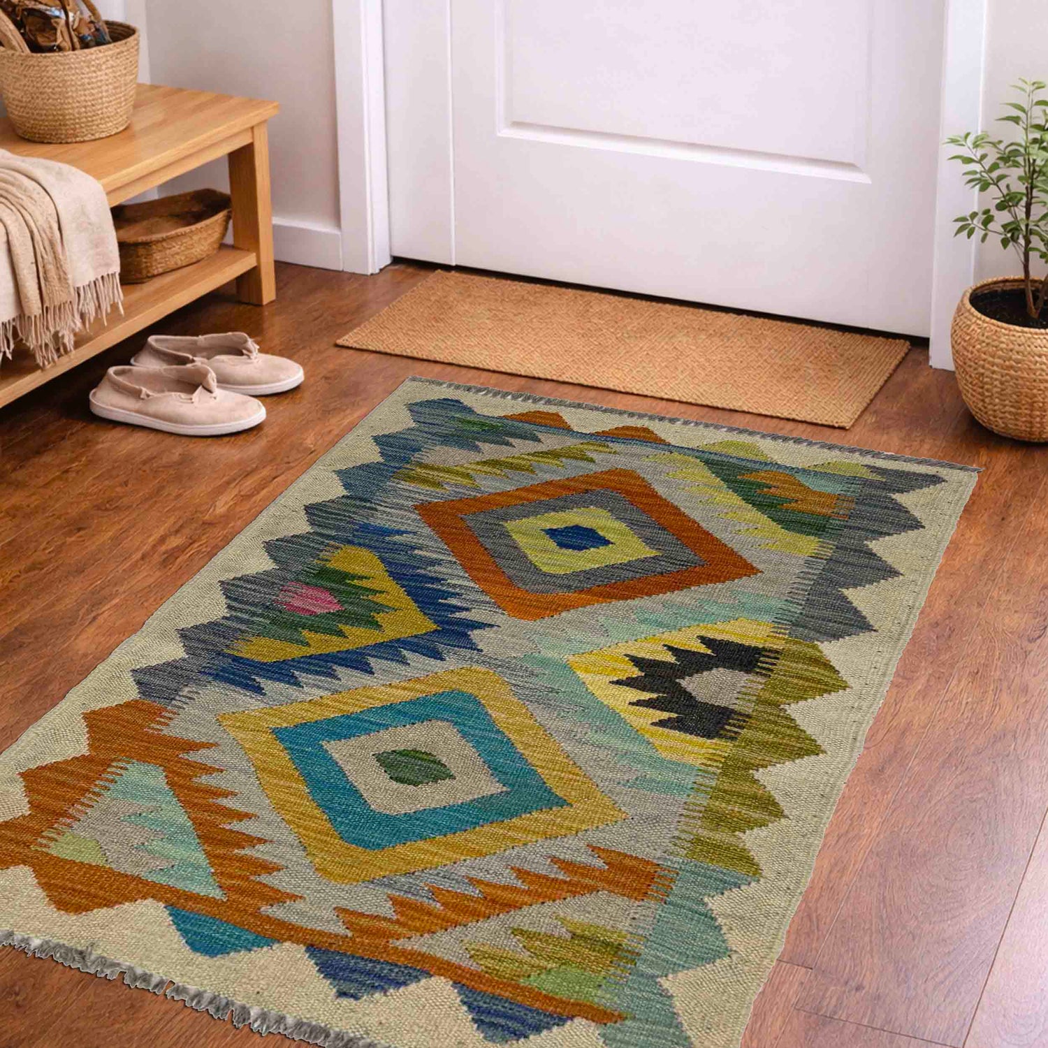 Handmade Vegetable Kilim 2' 0" x 3' 0" (ft) - No. G38859
