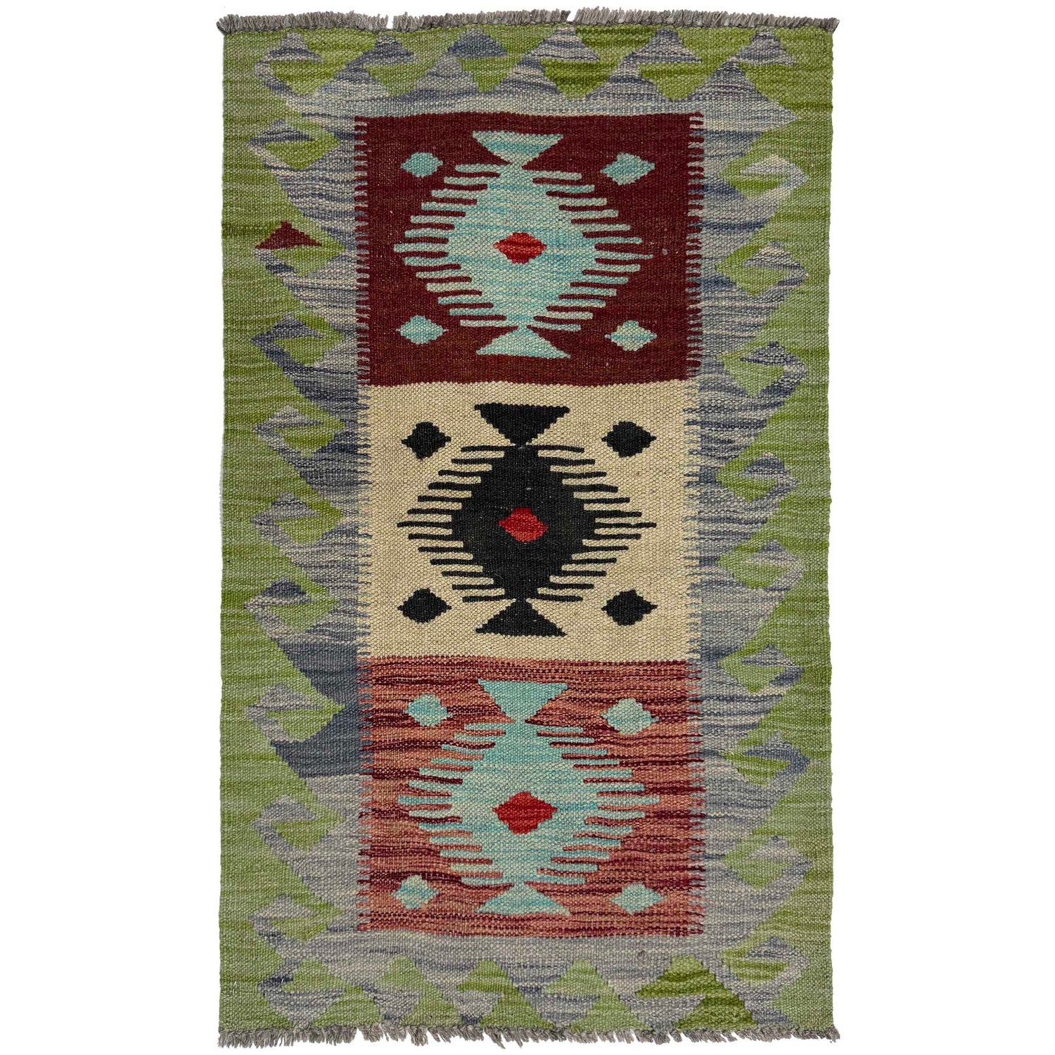 Handmade Vegetable Kelim 1' 10" x 3' 0" (ft) - No. G38860