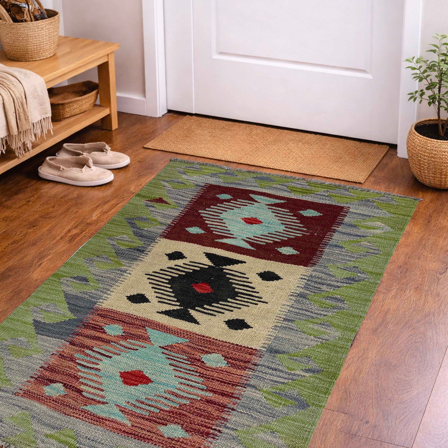 Handmade Vegetable Kelim 1' 10" x 3' 0" (ft) - No. G38860