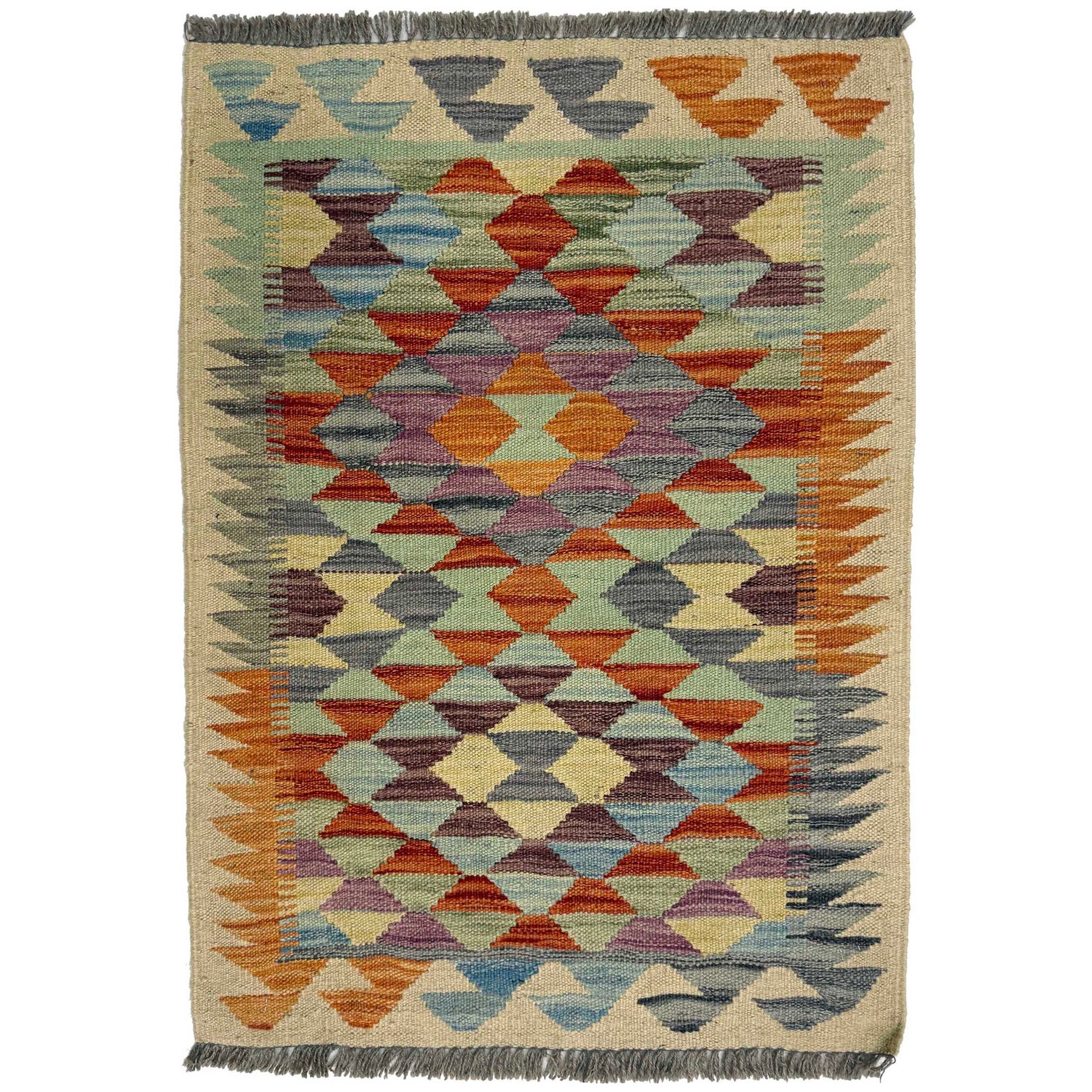 Handmade Vegetable Kilim 2' 0" x 2' 11" (ft) - No. G38865