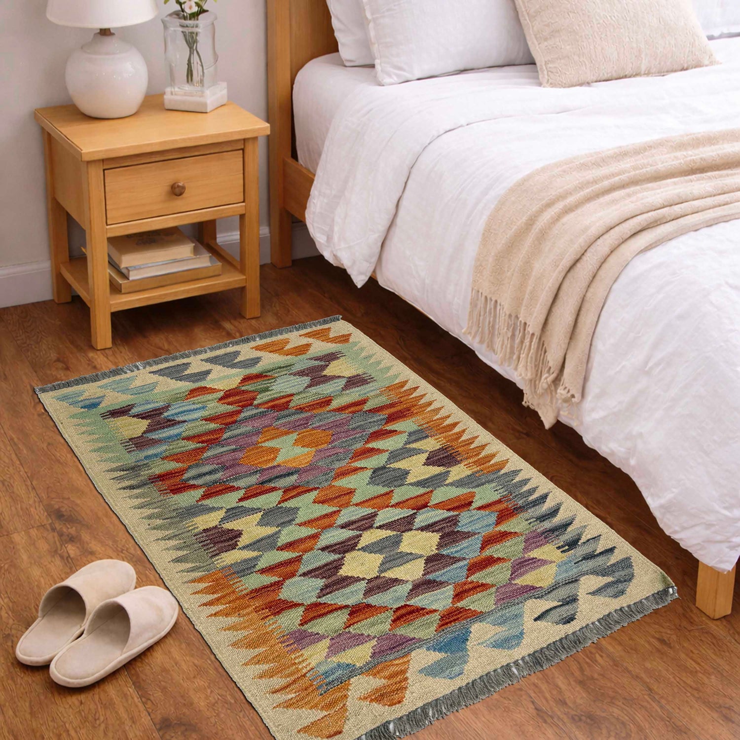 Handmade Vegetable Kilim 2' 0" x 2' 11" (ft) - No. G38865