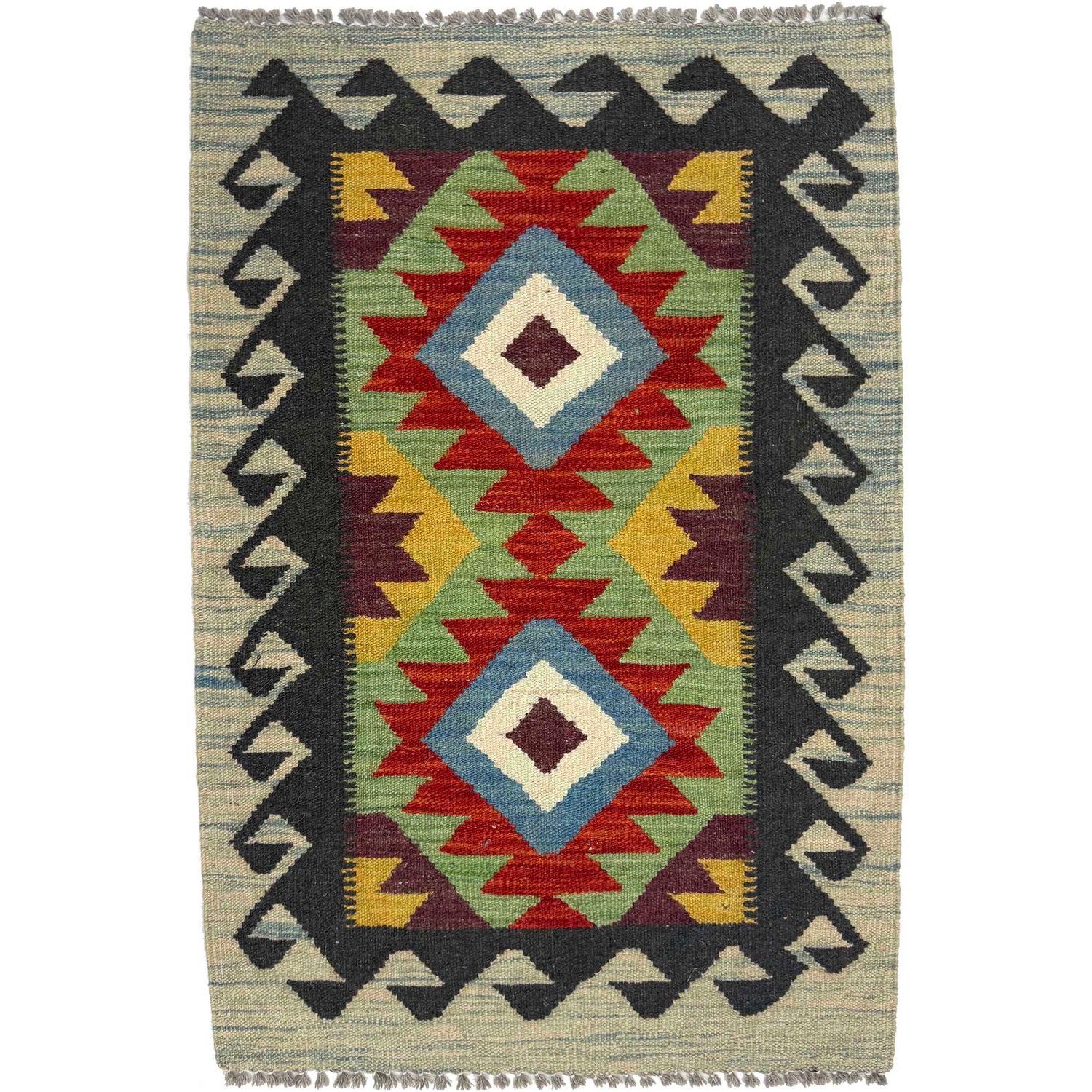 Handmade Vegetable Kilim 2' 0" x 2' 11" (ft) - No. G38870