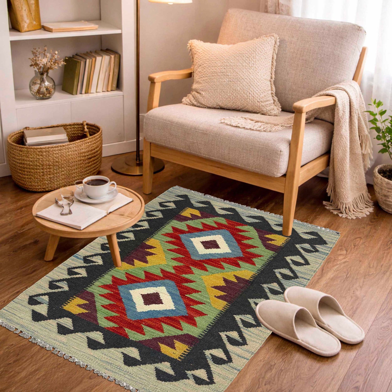Handmade Vegetable Kilim 2' 0" x 2' 11" (ft) - No. G38870