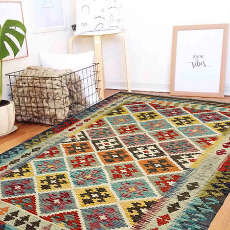 Handmade Vegetable Kelim 4' 3" x 6' 5" (ft) - No. G38882