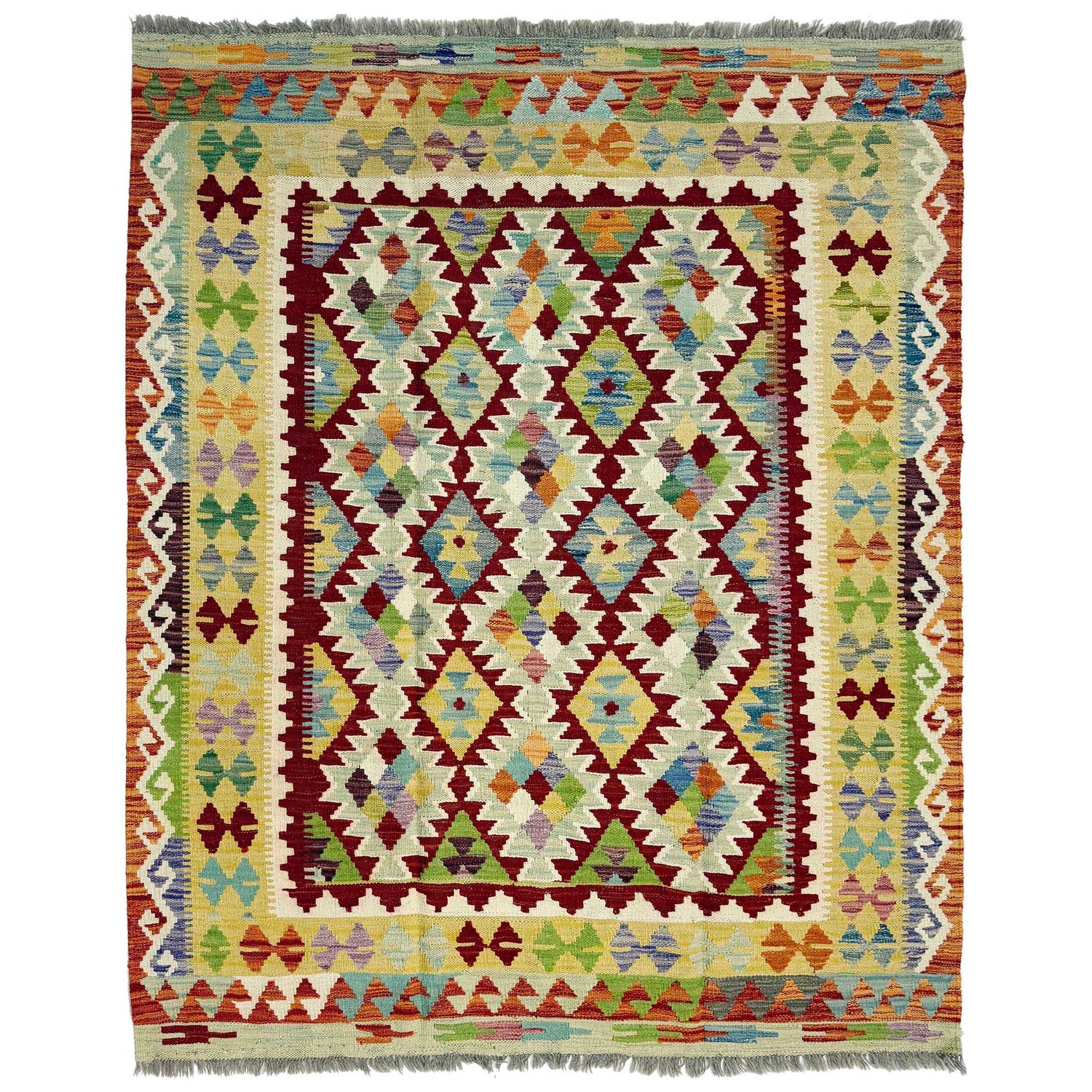 Handmade Vegetable Kilim 4' 10" x 6' 4" (ft) - No. G38887