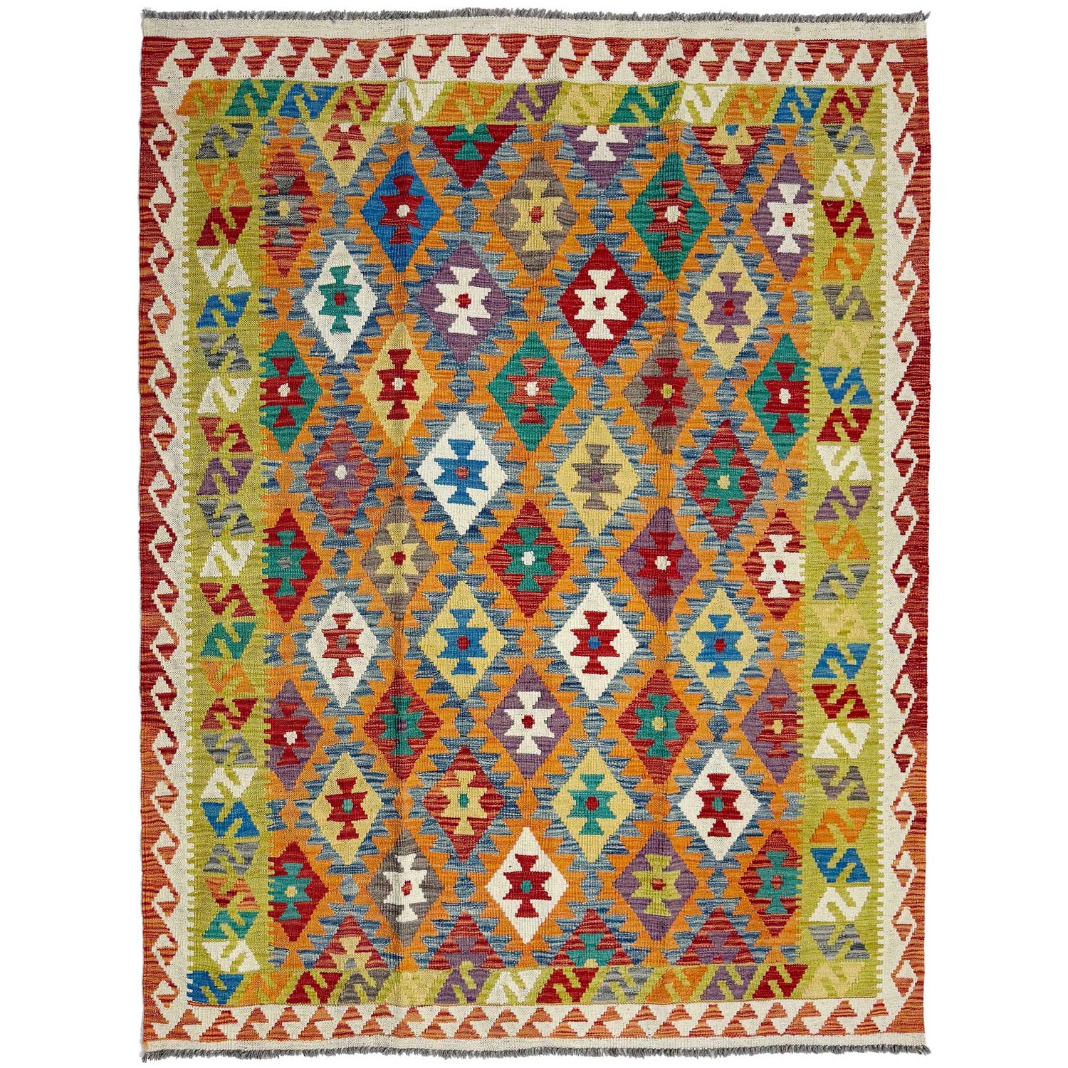Handmade Vegetable Kelim 4' 10" x 6' 8" (ft) - No. G38897