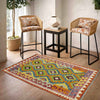 Handmade Vegetable Kilim 3' 5" x 4' 10" (ft) - No. G38898