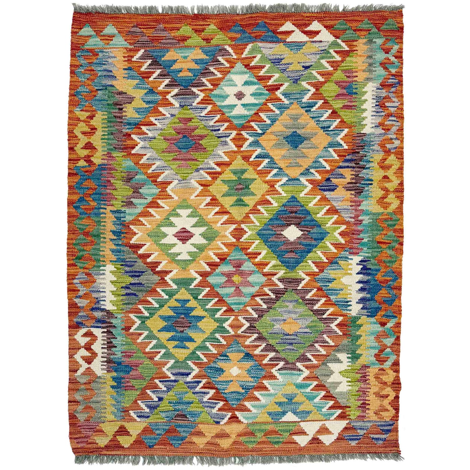 Handmade Vegetable Kelim 3' 4" x 4' 11" (ft) - No. G38899