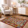 Handmade Vegetable Kilim 3' 5" x 4" 11" (ft) - No. G38900