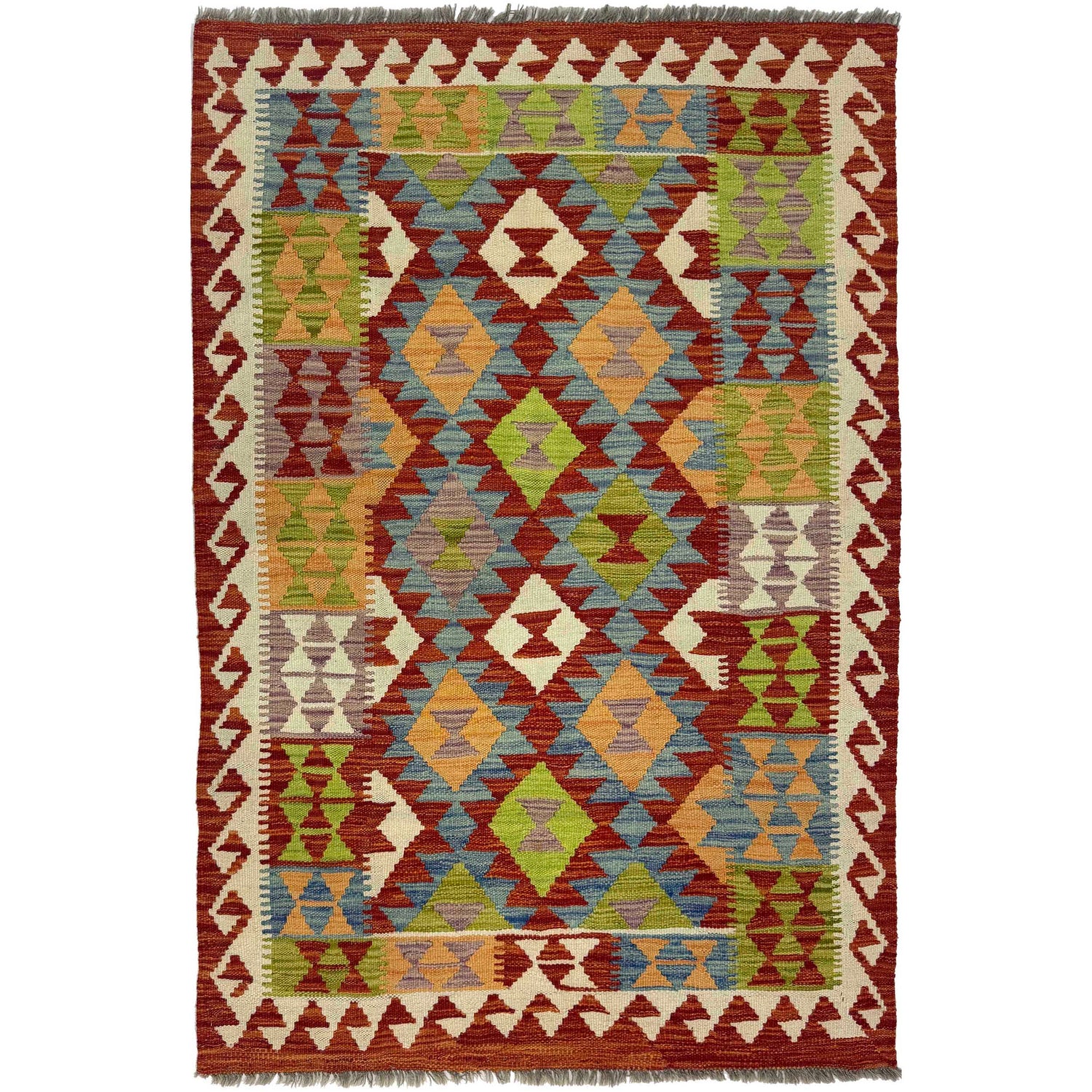 Handmade Vegetable Kelim 3' 5" x 5" 1" (ft) - No. G38902