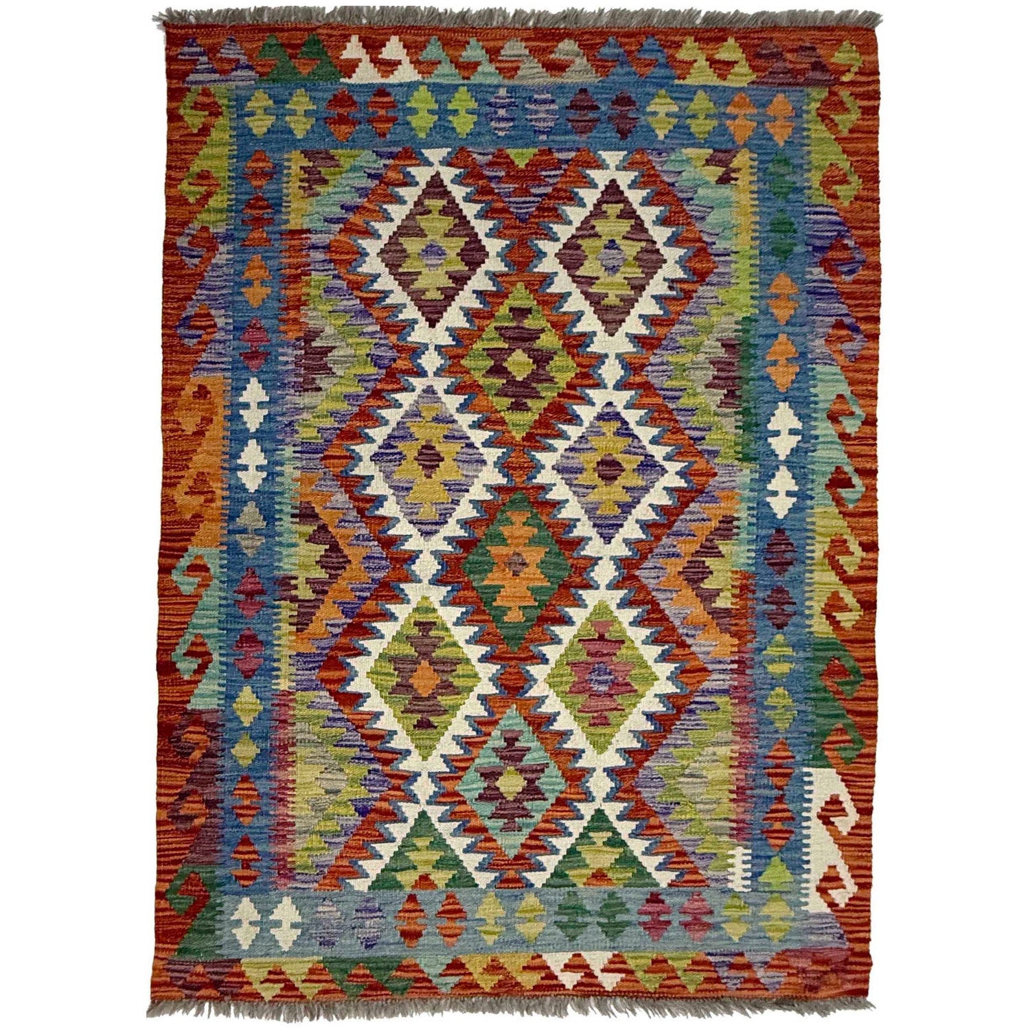 Handmade Vegetable Kilim 3' 5" x 4" 11" (ft) - No. G38910