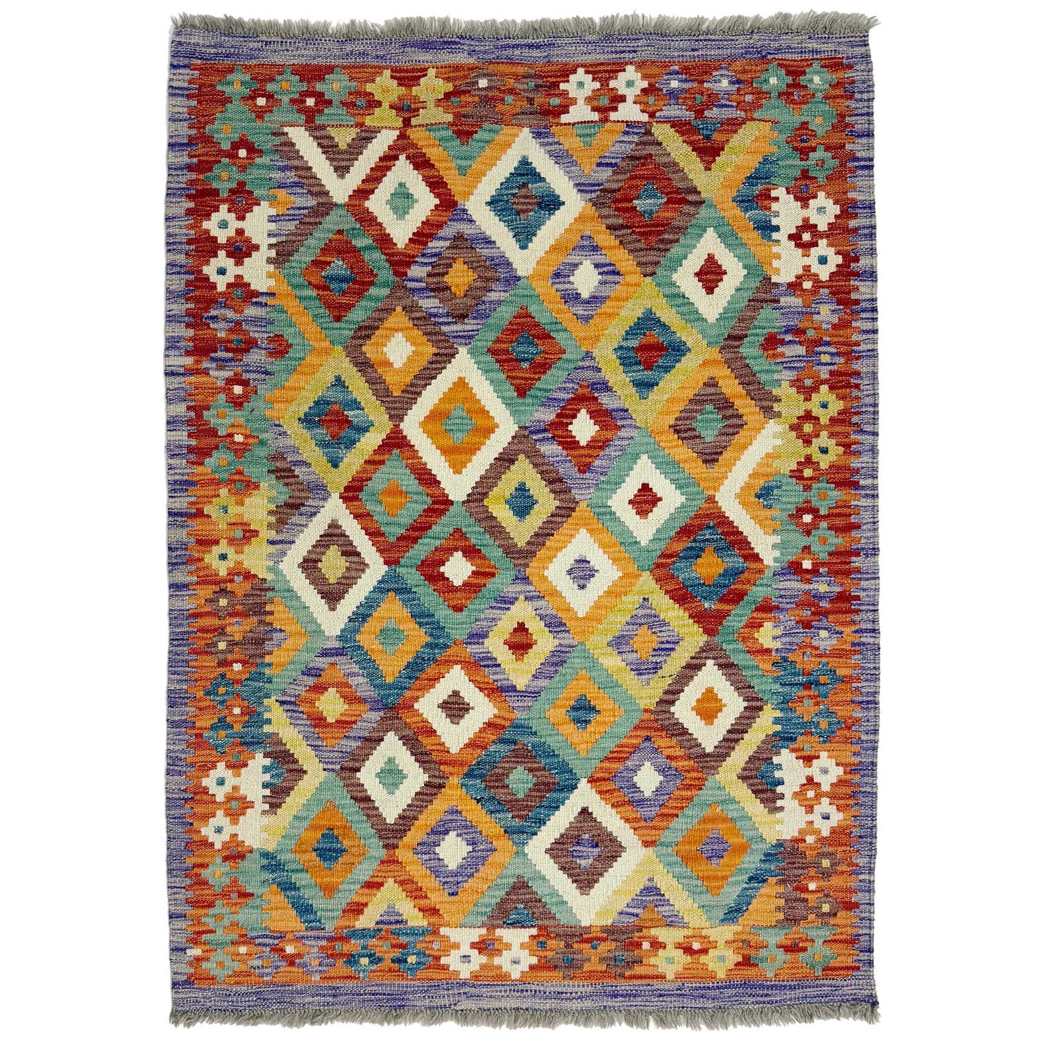 Handmade Vegetable Kelim 3' 3" x 4" 8" (ft) - No. G38913