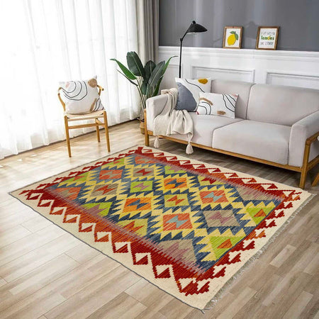 Handmade Vegetable Kilim 3' 1" x 4" 11" (ft) - No. G38915
