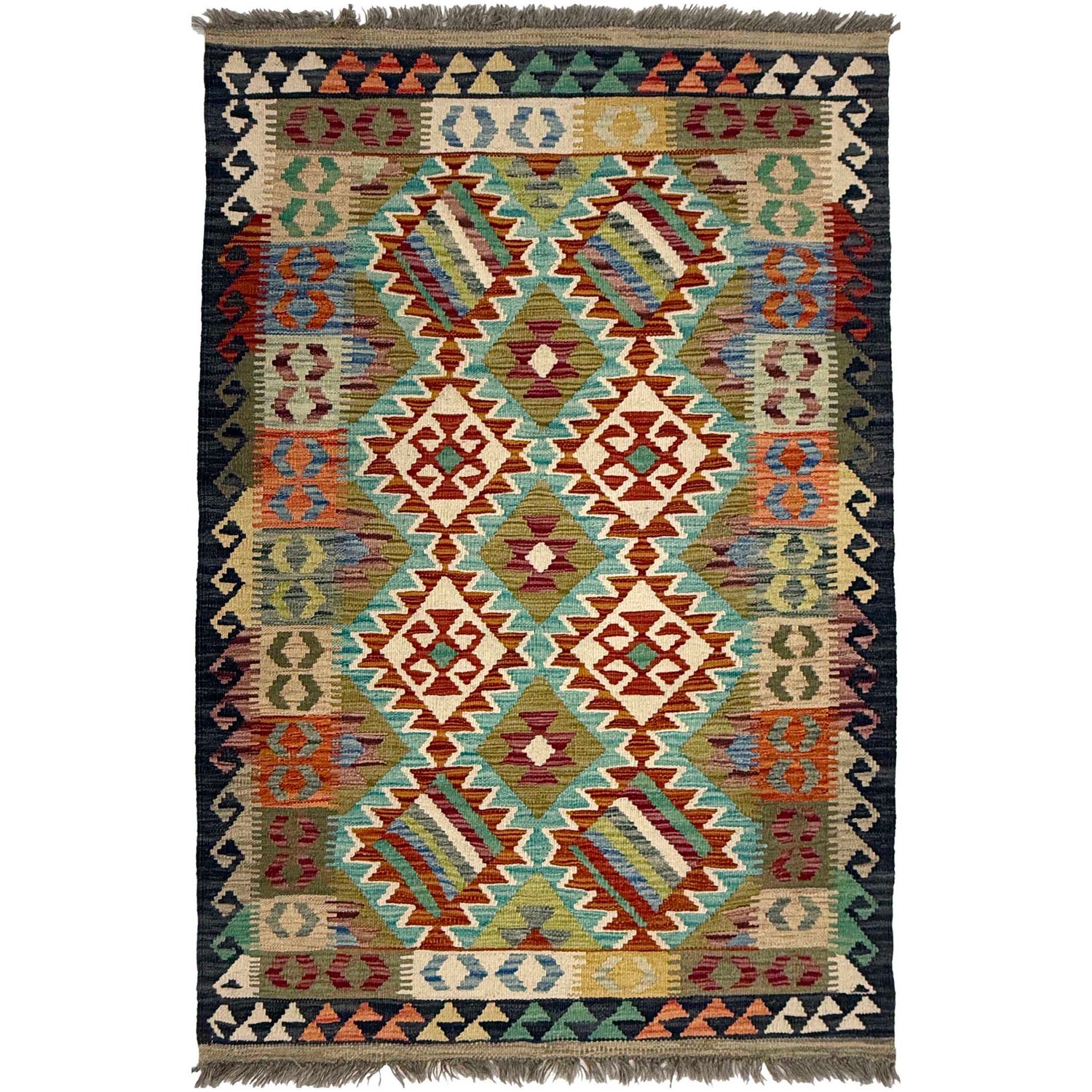 Handmade Vegetable Kilim 3' 5" x 5" 5" (ft) - No. G38918