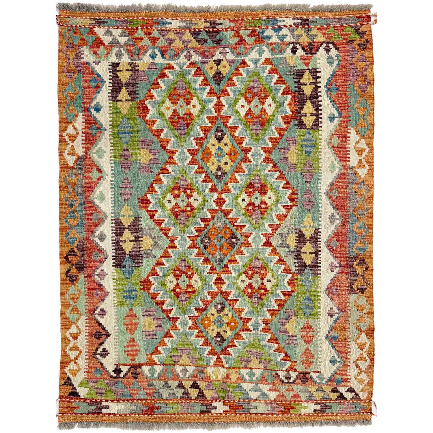 Handmade Vegetable Kelim 3' 6" x 4' 10" (ft) - No. G38921