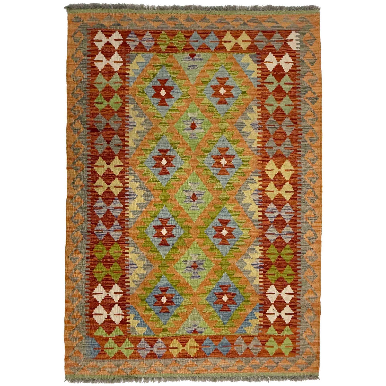 Handmade Vegetable Kelim 3' 6" x 5" 3" (ft) - No. G38922