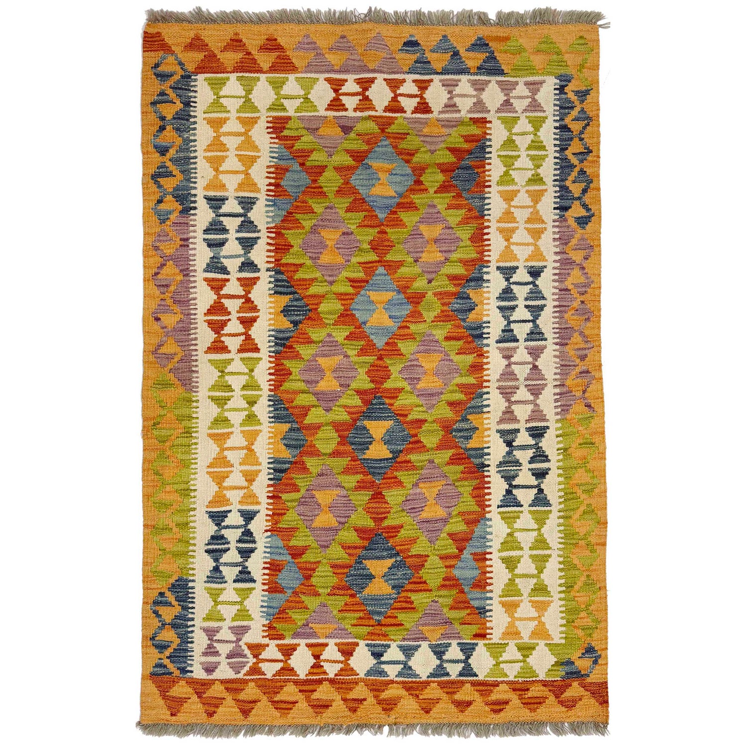 Handmade Vegetable Kelim 3' 5" x 5" 3" (ft) - No. G38924