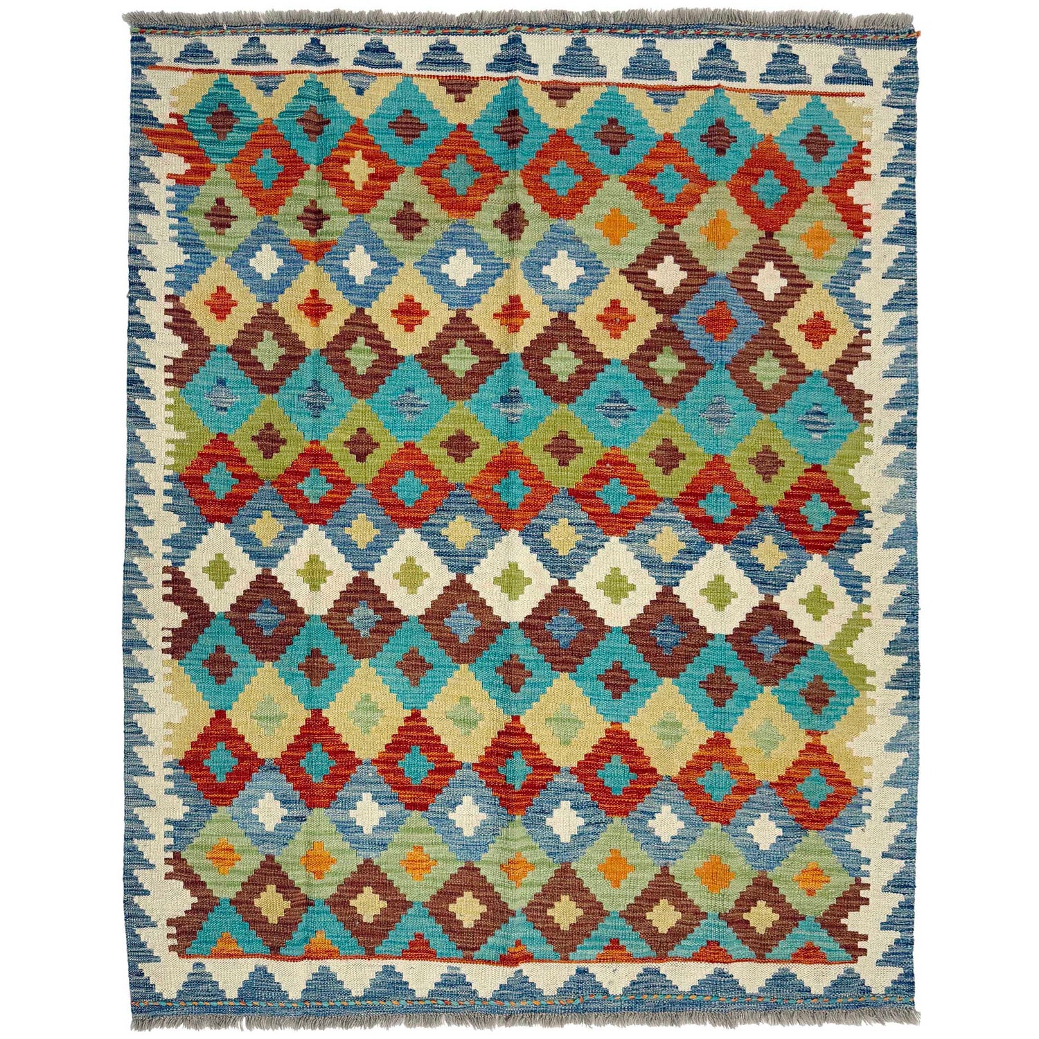 Handmade Vegetable Kilim 4' 11" x 6' 6" (ft) - No. G38930