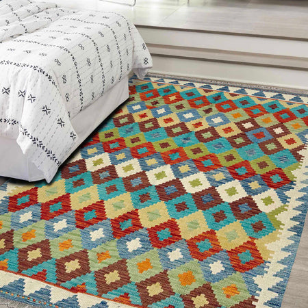 Handmade Vegetable Kilim 4' 11" x 6' 6" (ft) - No. G38930